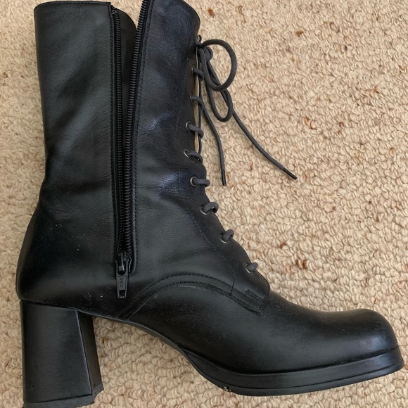 Made in Japan Mid Calf Black Leather Boots Size 23.5cm - Picture 4 of 5